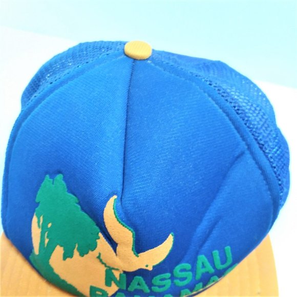 Vintage Ball Cap Nassau Bahamas Snapback Hat Baseball Trucker Hat Mesh Tropical - Picture 4 of 5